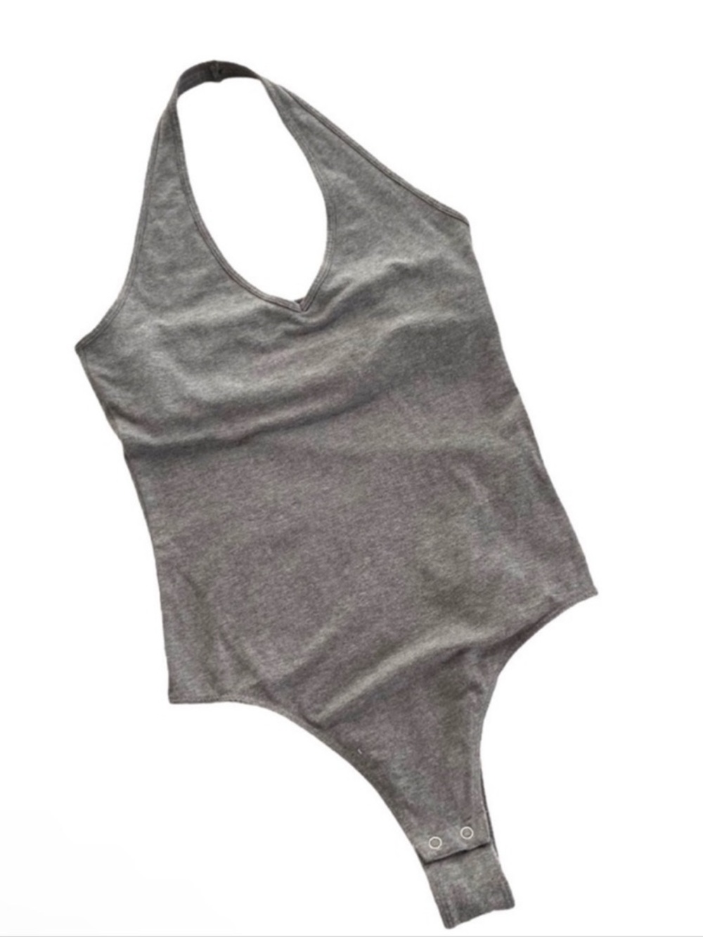 Hollister Gray Halter Stretch Bodysuit Womens Small/Medium Cotton Elastane